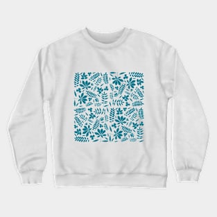 Blue various leaves pattern Crewneck Sweatshirt